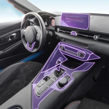 Imagem de LAVIYE Interior do carro console central película protetora de tinta TPU transparente adesivo anti-arranhões tela LCD PPF, para Toyota Supra 2021-2024