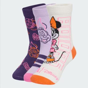 Imagem de Kit Meia Adidas Minnie Mouse Crew 3 Pares Infantil, PP