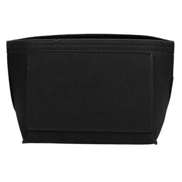 Imagem de QANYEGN Inserção de organizador de bolsa, organizador de bolsa de feltro de grande capacidade, organizador de inserção de saco de feltro suavizado para categorizar itens (Black)