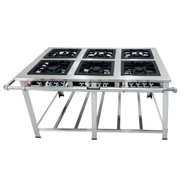 Imagem de Fogão A Gás Industrial Maxi Central 6 Queimadores Duplos Inox Mi6 - Venâncio