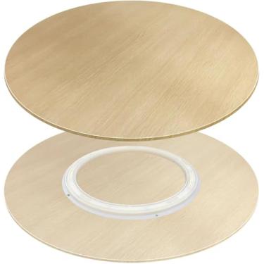Imagem de Mesa Giratória Preguiçosa De Madeira Susan Para Mesa De Jantar Redonda 20 24 28 32 36 360 ° Mesa De Rotação Suave Silenciosa Servindo Fácil De Compartilhar C, Log Color a, ? 80cm/32inch