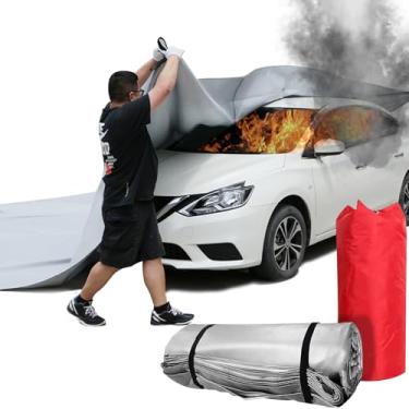 Imagem de Cobertor de incêndio de carro, cobertores de emergência à prova de fogo para carro, cobertor de extintor de incêndio, para veículos de nova energia, caminhões e veículos motorizados (fibra de vidro +