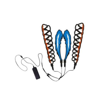 Imagem de Fita luminosa de luz para capacete PET Venom para motocicleta tira luminosa de LED versão de bateria seca (fundo vermelho luz azul)