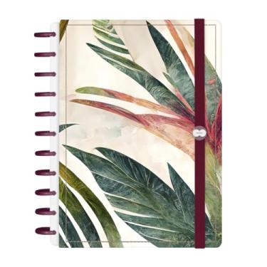 Imagem de Caderno De Disco Iscool Inteligente 140 Folhas Botanics Palm Leaves Marsala G+