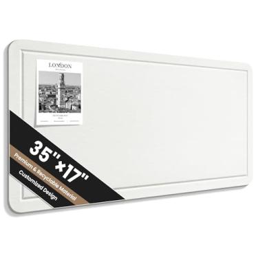 Imagem de Quadro de avisos grande, quadro de cortiça de feltro de 88 x 43 polegadas com 40 pinos, quadro de pinos de feltro dobrável, quadro de exibição de fotos com fita autoadesiva para escritório, casa