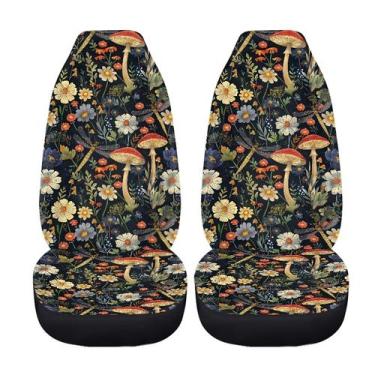 Imagem de Conjunto de capas de assento de carro Drydeepin Mushroom Flower Dragon
