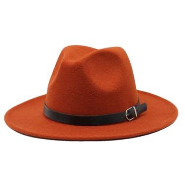 Imagem de Chapéu masculino Fedoras Jazz feminino verão primavera preto mistura boné chapéu casual ao ar livre cor caramelo 56-58 cm