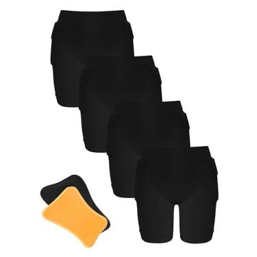 Imagem de TIICHOO Shorts femininos protetores de quadril para idosos, prevenção de quedas de lesões, alta absorção de impacto, 4, preto, XG