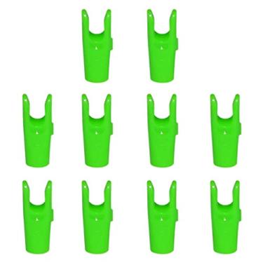 Imagem de Luzhengyang 10 peças de flecha de plástico para caça ao arco e flecha: Conjunto de 14 mm DIY Snap Nock de qualidade premium para arco composto e esportes tradicionais - Verde