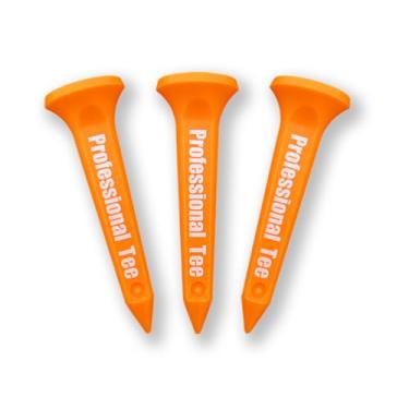 Imagem de Subetee Camisetas curtas de golfe de plástico com ponta deslizante de teflon para viagens mais longas, pacote com 3, laranja, 3 cm, SUBE-S-OR – Acessórios de golfe, feitos no Japão