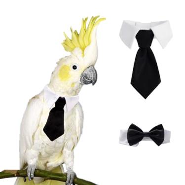 Imagem de 2 coleiras de pássaros fofas coleira de papagaio para animais de estimação, fantasia de pássaros de estimação, adereço fotográfico para papagaios, periquitos, papagaios de cauda longa, cacatuas