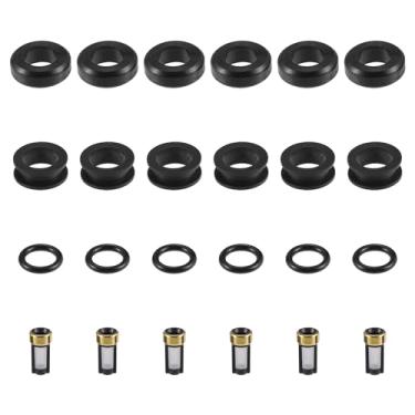 Imagem de Partuto Anel de vedação do injetor de combustível - Kit de reparo de reconstrução de anel de vedação de carro - para Toyota Supra 3.0 NBR borracha preta - 6 conjuntos