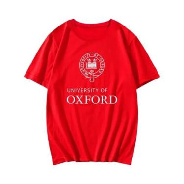 Imagem de Camiseta Unissex Estampada Da Universidade De Oxford, Verão, Manga Cur
