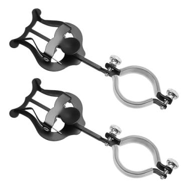 Imagem de 2 peças de clipe de música de lira de clarinete, clipe de partitura de clarinete de metal e suporte de lira de pasta flip acessórios para flauta trompete trombone instrumentos de banda de marcha