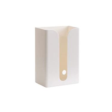 Imagem de Caixa de suporte de lenços de papel toalha gaveta, cozinha, sala de estar, banheiro, criativo e sem rastros montado na parede caixa de armazenamento livre perfurada de cabeça para baixo (13,5 cm x 7,9