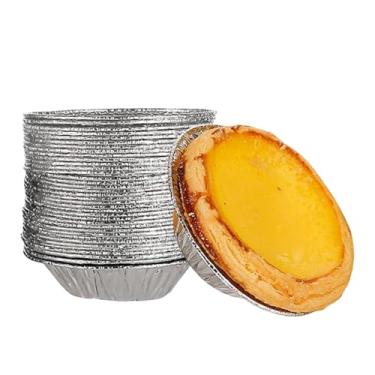 Imagem de Pacote com 200 mini latas de torta descartáveis, formas redondas de folha de alumínio de 7,5 cm para padarias, cafés, restaurantes, pequenas formas de torta, formas de alumínio para assar, cozinhar