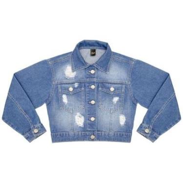 Imagem de Jaqueta Juvenil Look Jeans Cropped Jeans - UNICA - 10-Feminino