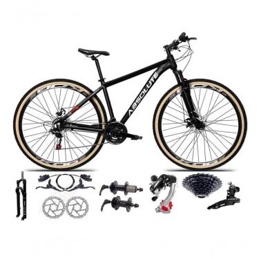 Imagem de Bicicleta Aro 29 Absolute Nero 5 Câmbios Shimano 24v K7 Freios Hidráulicos Garfo Trava Com Pneu Faixa - Preto Tam.21