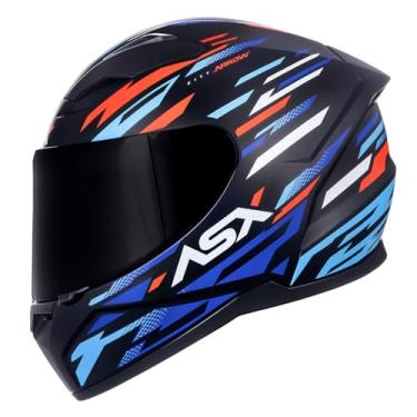 Imagem de Capacete Masculino Asx City Arrow Preto Azul Fechado Moto (62)
