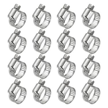 Imagem de Kozelo 16 braçadeiras de mangueira de aço inoxidável, ajustável de 2/12.7 cm a 5/20.3 cm (10-16 mm), kit sortido de braçadeira de mangueira de engrenagem sem-fim para serviço pesado, fixação de linha