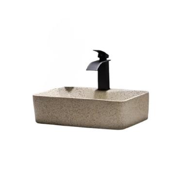 Imagem de Vessel Vanity Sink retangular banheiro pia cerâmica bancada moderna acima do balcão pia pia pia bancada moderna