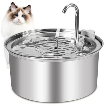 Imagem de 3.2L Bebedouro para Gatos, Fonte de Agua Pra Gato, Bebedouro Fonte Água 3.2L Filtro Silenciosa Inox para Gatos Cães Filtragem Automática