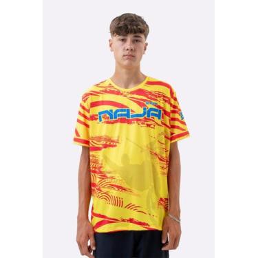 Imagem de Camiseta Masculina HUPI Bike Naja V10 Amarelo e Vermelho, Amarelo, Ver