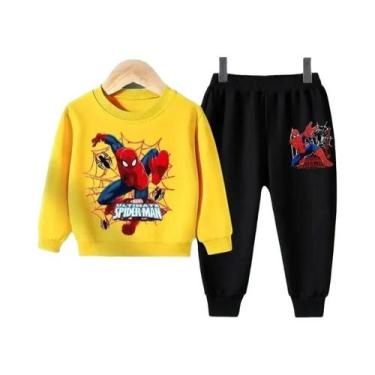 Imagem de Conjunto De Moletom E Calça Infantil Masculino Com Estampa De Desenho 