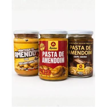 Imagem de Kit Apidae 3 Sabores Pasta de Amendoim Saudável e Manteiga de Amendoim
