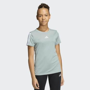 Imagem de Camiseta Adidas 3 Stripes Logo Juvenil Verde, 15 ANOS