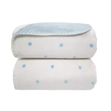 Imagem de Manta Laço Bebê Velvet Dupla Face Poá 75x100 cm - 7891123 - LAÇO BEBE,