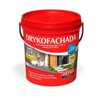 Imagem de Impermeabilizante Para Fachada Branco Dryko 4Kg Acrílico Flexível Anti