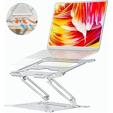 Imagem de Suporte De Alumínio De Resfriamento Ajustável Para Laptop Notebook Ajustável 11" a 17" Prata