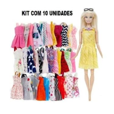 Imagem de Kit Roupa Boneca Barbie 10 Peças Em Tecido - Gleype Jn