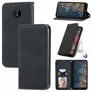 Imagem de YUNCHAO Caixa de telefone Para o Nokia C20 Retro Skin Feel Business Magnetic Horizontal Flip Leather Case com titular e slots de cartão e carteira e moldura fotográfica capa para celular