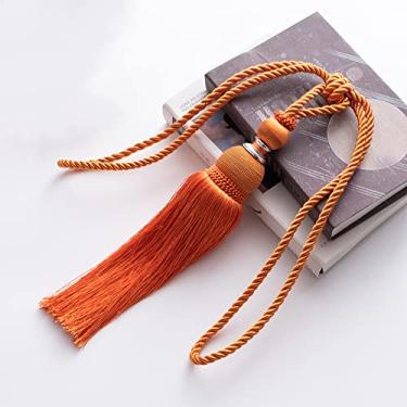 Imagem de Suportes de cortina de amarração de cortina Correia de cortina com franjas de janela Correia de cortina de gancho simples, T2,4 pcs