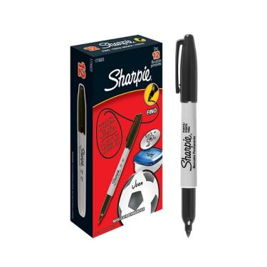 Imagem de Caneta Sharpie Preta - Caixa Com 12 Unidades