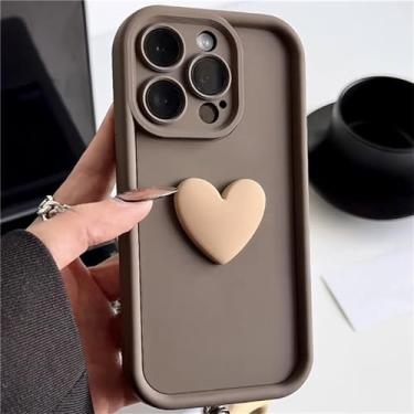 Imagem de Para Samsung Galaxy S24 S23 S22 S21 S 24 23 Ultra FE Plus Note20 Note 20 Ultra S24Ultra Capa Love Heart Phone Cover, marrom, para Samsung S21 Ultra