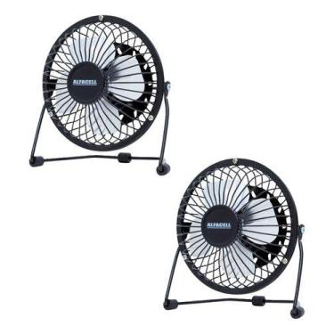 Imagem de Kit 2x Mini Ventilador Usb De Mesa Potente E Silencioso - Kadê