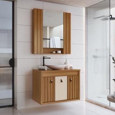 Imagem de Gabinete de Banheiro Toucador Laura 80cm 100% MDF - Darabas Agardi