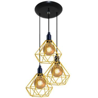 Imagem de Luminaria Aramado modelo Diamante - 03 Juntos Na Mesma Canopla - Amare