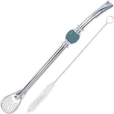 Imagem de Canudos premium de erva-mate, canudos Bombilla Mate de aço inoxidável reutilizáveis, com contas coloridas - acessórios Bombilla for Mate para beber cabaça e conjunto Bombilla, com filtro de cabeça