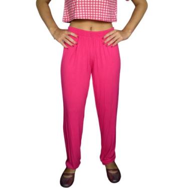 Imagem de Calça Feminina Soltinha Elástico Lisa Viscolycra Pp ao Plus Size - Peq