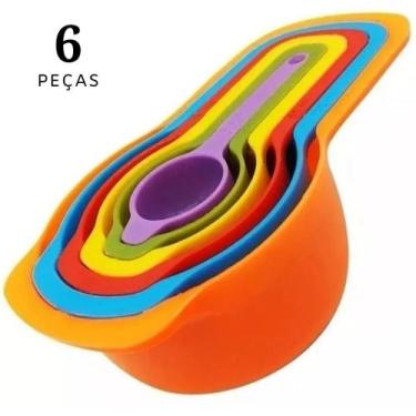 Imagem de Kit 06 Medidores de Cozinha Xícaras e Colheres Jogo 06 peças - Unyhome