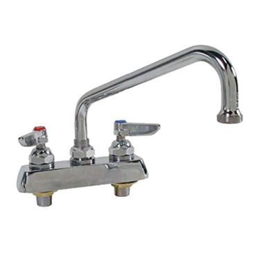 Imagem de T&S Brass B-1113-M Torneira de tábua de trabalho, montagem em convés, centros de 10 cm, bocal giratório de 30 cm, alças de alavanca (pacote com 6)