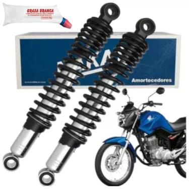 Imagem de Combo Par Amortecedores Cg Titan Fan 150 2004 A 2016 Original Nakata e Graxa