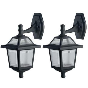 Imagem de Kit 2 Arandelas Luminárias de Parede Muro Pretas Clássicas Externas Colonial Vintage Retro