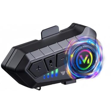 Imagem de ELIKIDSTO Fones de ouvido Bluetooth para capacete de motocicleta com som Hi-Fi, cancelamento de ruído, bateria de 1000 mAh, uso 25 horas, Boom Mircrophone, fácil de instalar, uso com Golves, IPX6 à