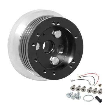 Imagem de Htostar Racing Adaptador de cubo de volante de tarugo de 5 e 6 furos para carro polido conector de cubo curto acessórios de carro preto