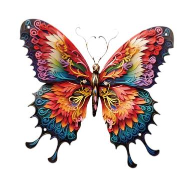 Imagem de Fenteer Arte de parede de borboleta de ferro Escultura de parede Decorativa Cerca de Jardim Enfeite Pendurado Decoração para Galeria de Interna e